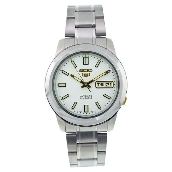 Seiko Men's 5 Silver Dial Watch - SNKK09